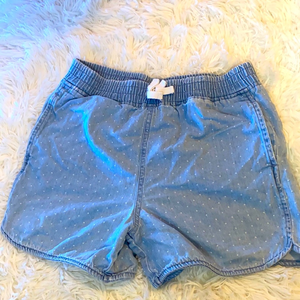 Blue, polka dot, shorts, high rise